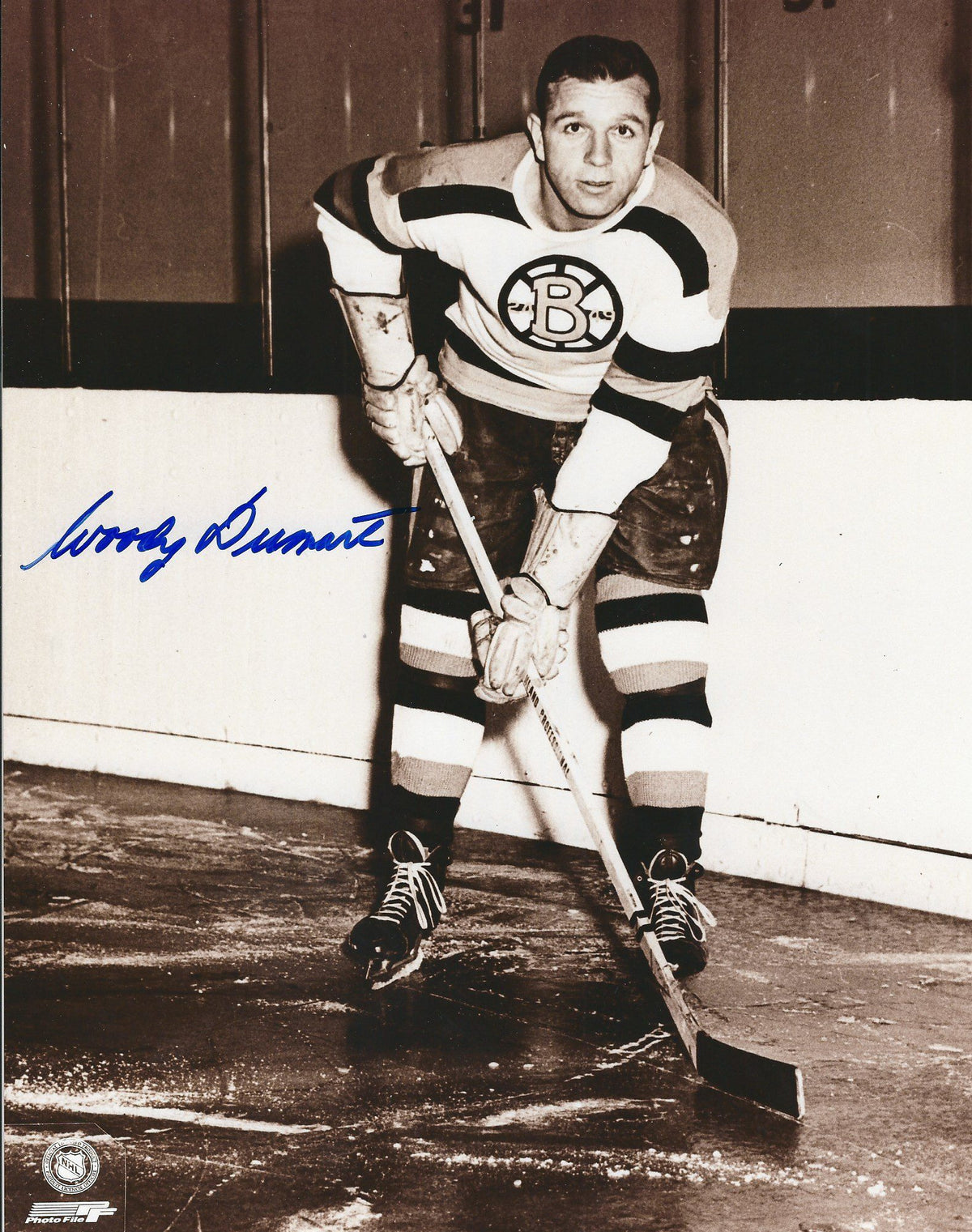 Autographed WOODY DUMART 8X10 Boston Bruins  Photo