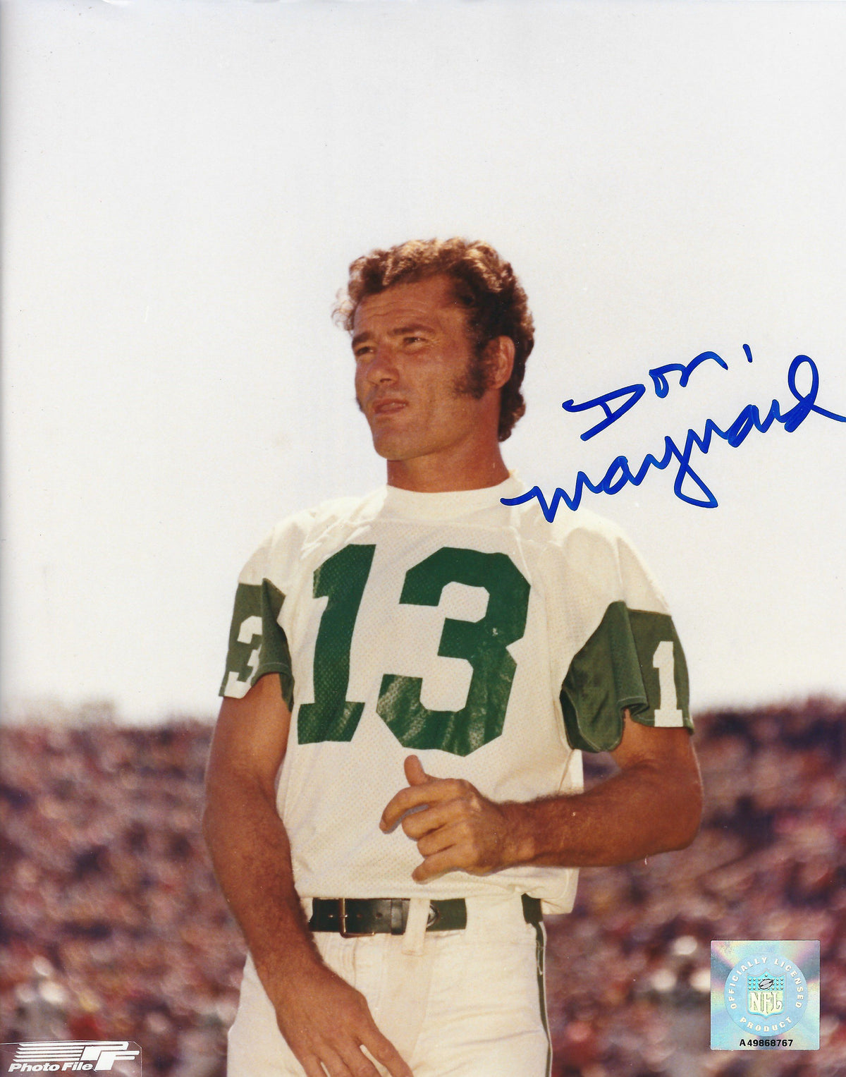 Autographed DON MAYNARD 8x10 New York Jets photo