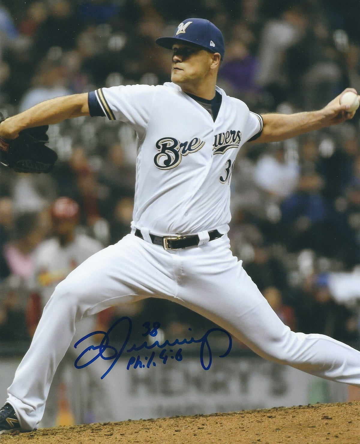AUTOGRAPHED DAN JENNINGS 8X10 Milwaukee Brewers Photo