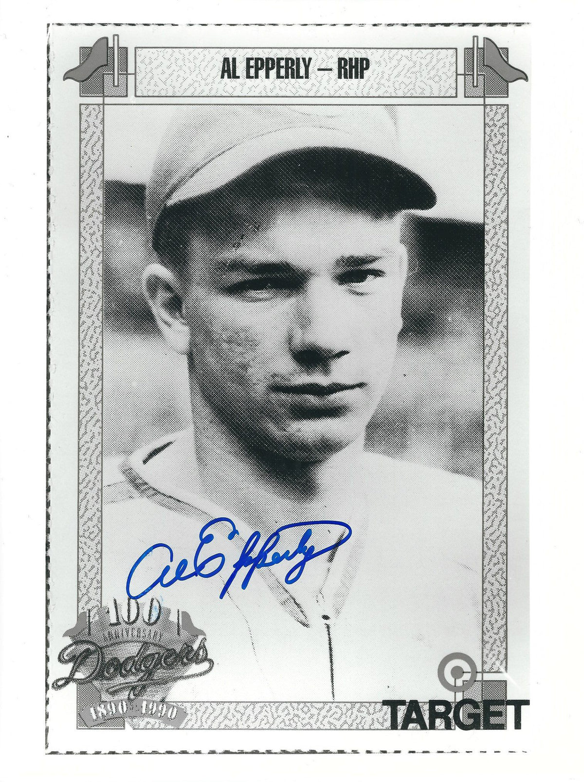 AUTOGRAPHED AL EPPERLY 8x10 Brooklyn Dodgers photo