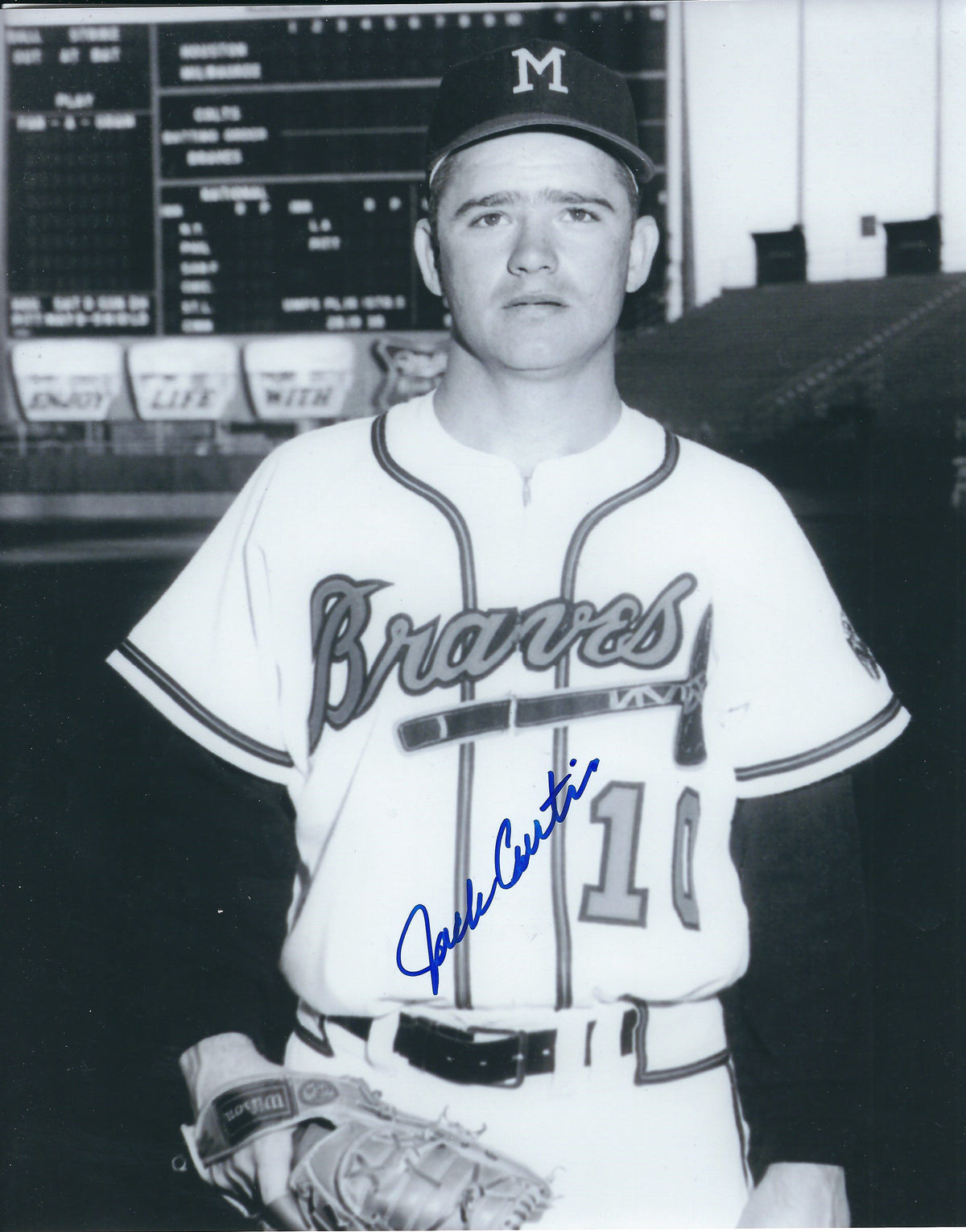 AUTOGRAPHED JACK CURTIS 8x10 Milwaukee  Braves Photo