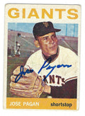 Autographed JOSE PAGAN 1964 Topps Card