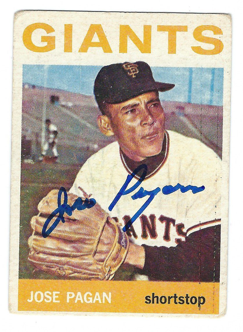 Autographed JOSE PAGAN 1964 Topps Card