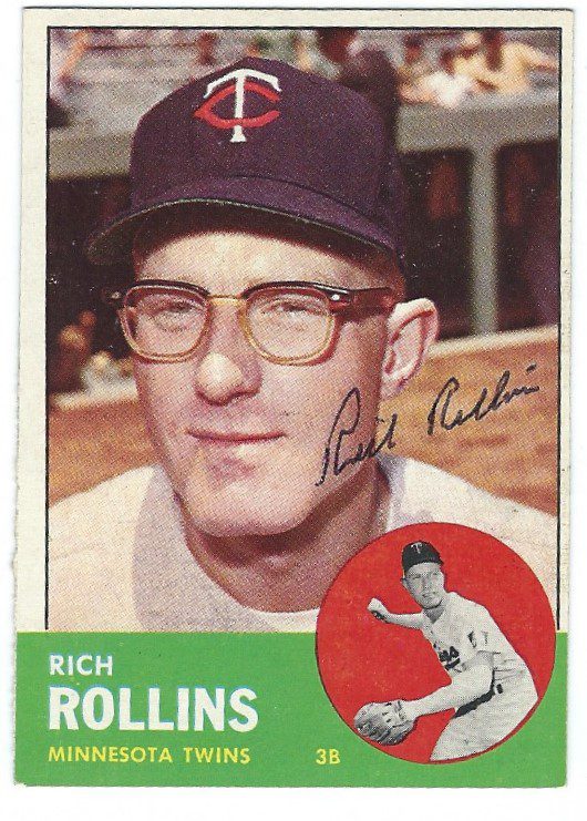 Autographed RICH ROLLINS Minnesota Twins 1963 Topps Card
