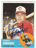 Autographed JOHNNY EDWARDS 1963 Topps Card