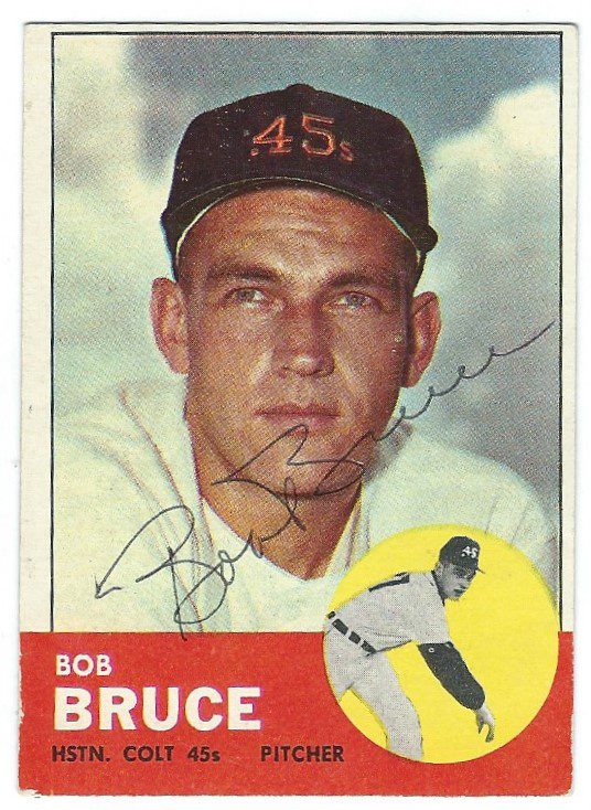 Autographed BOB BRUCE 1963 Topps Card