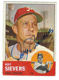 Autographed ROY SIEVERS 1963 Topps Card