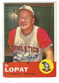 Autographed ED LOPAT 1963 Topps Card