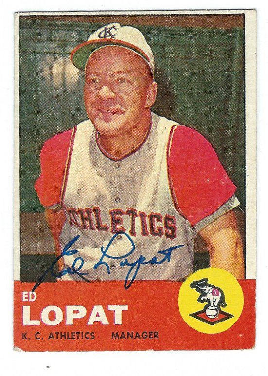 Autographed ED LOPAT 1963 Topps Card