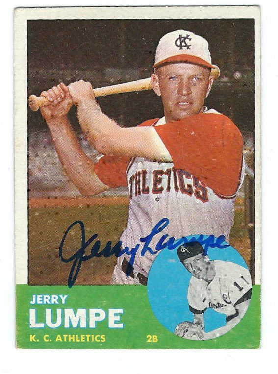 Autographed JERRY LUMPE 1963 Topps Card