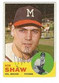 Autographed BOB SHAW 1963 Topps Card