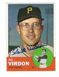 Autographed BILL VIRDON Pittsburgh Pirates 1963 Topps Card