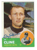 Autographed TY CLINE 1963 Topps Card