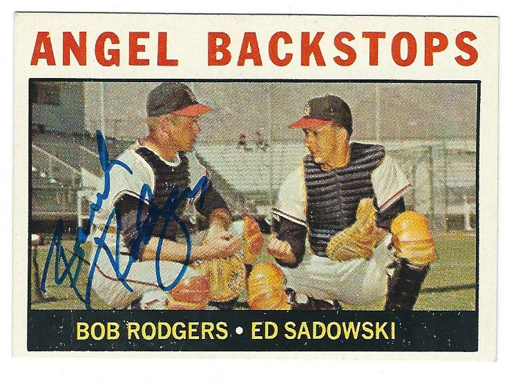Autographed BOB RODGERS Los Angeles Angels 1964 Topps Card