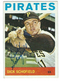 Autographed DICK SCHOFIELD Pittsburgh Pirates 1964 Topps Card