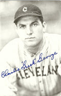 Autographed CHARLIE GEORGE Cleveland Indians BW Rowe Post Card