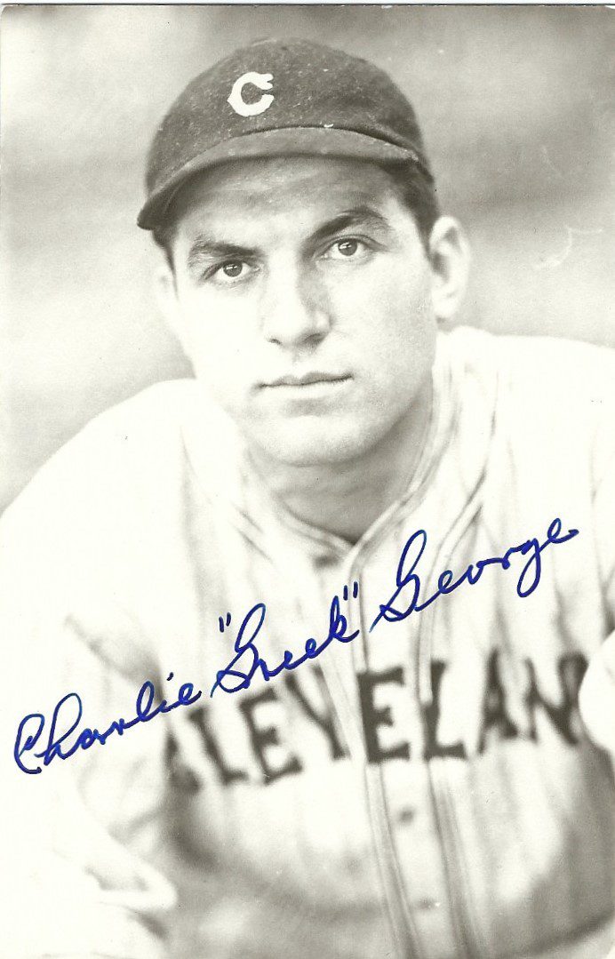Autographed CHARLIE GEORGE Cleveland Indians BW Rowe Post Card