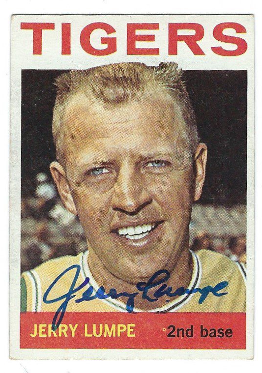 Autographed JERRY LUMPE Detroit Tigers 1964 Topps Card