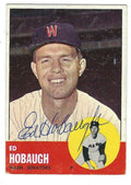 Autographed ED HOBAUGH 1963 Topps Card
