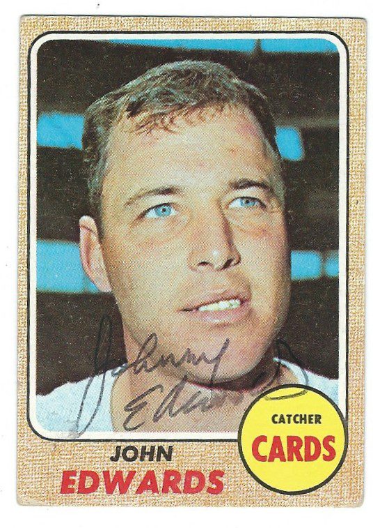 Autographed John Edwards 1968 Topps Card