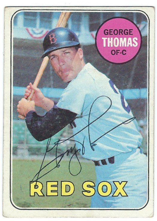 Autographed GEORGE THOMAS 1969 Topps Card
