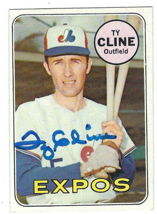 Autographed TY CLINE 1969 Topps Card