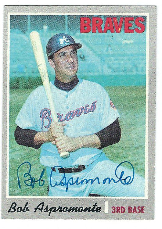 Autographed BOB ASPROMONTE Atlanta Braves 1970 Topps  Card