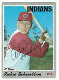 Autographed RICHIE SCHEINBLUM Cleveland Indians 1970 Topps  Card