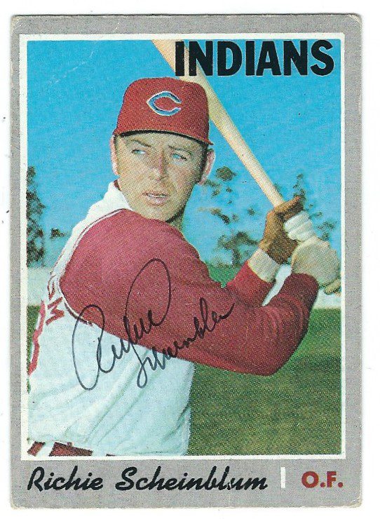 Autographed RICHIE SCHEINBLUM Cleveland Indians 1970 Topps  Card