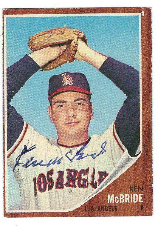 Autographed KEN MCBRIDE 1962 Topps Card