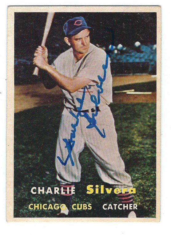 Autographed CHARLIE SILVERA 1957 Topps Card