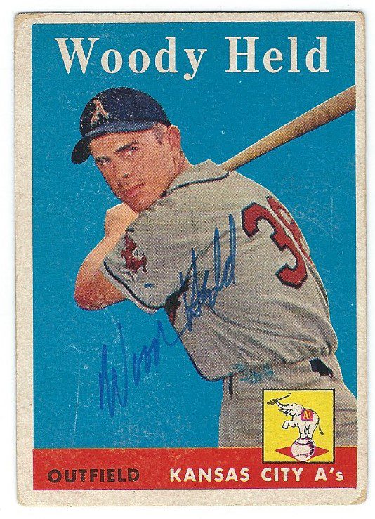 Autographed WOODY HELD 1958 Topps Card