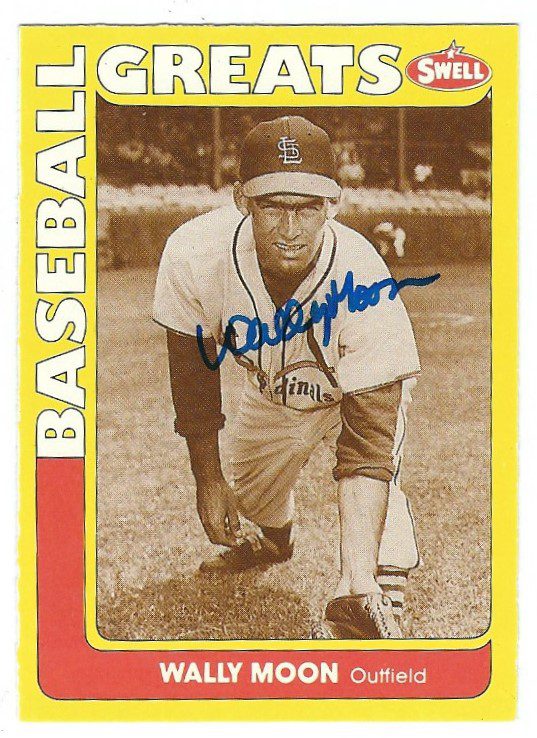 Autographed WALLY MOON  1991 Swell Baseball Great Card