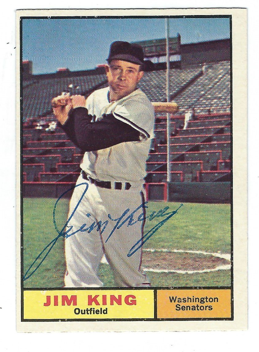 Autographed JIM KING 1961 TOPPS Card