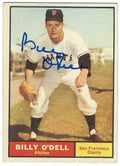 Autographed BILLY O'DELL 1961 TOPPS Card