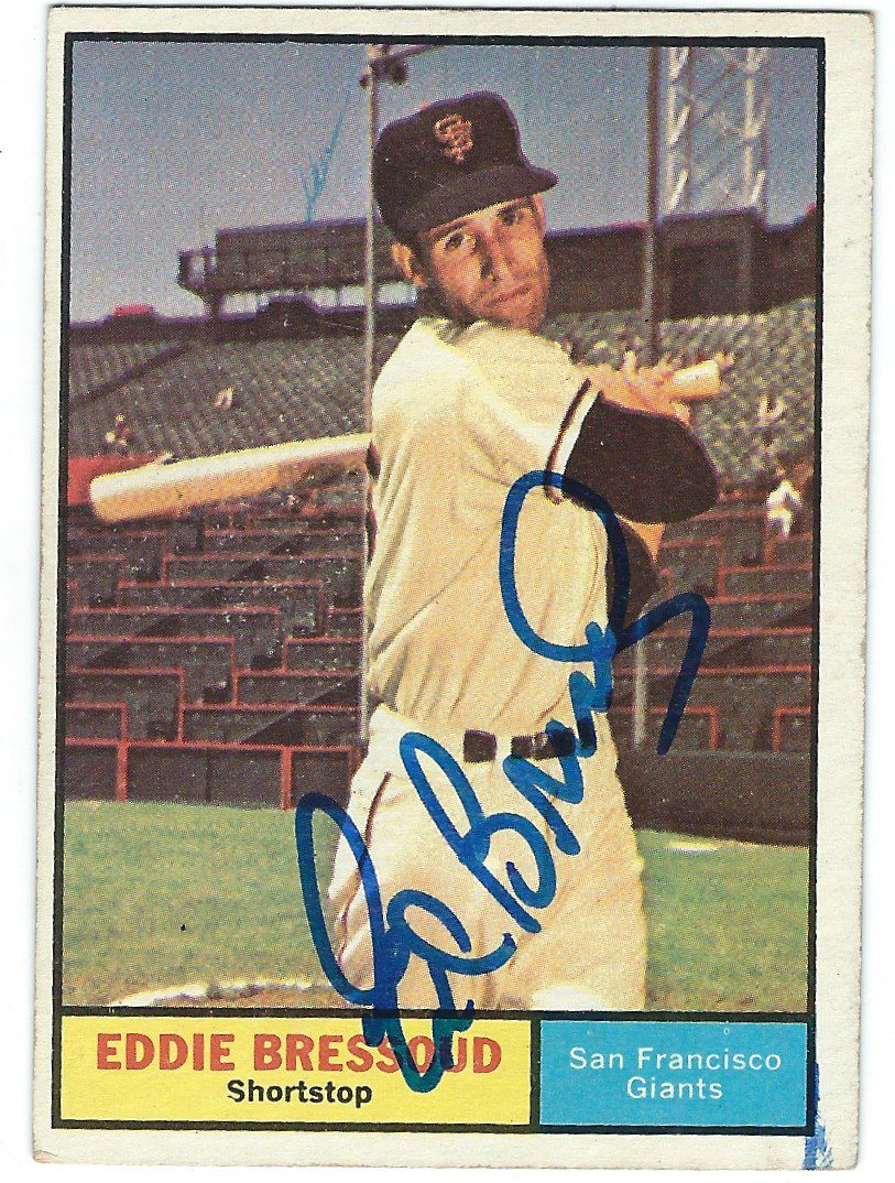 Autographed EDDIE BRESSOUD San Francisco Giants 1961 Topps Card