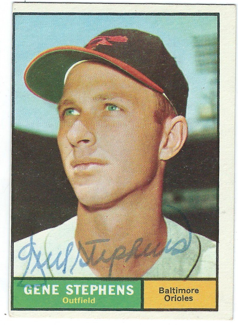 Autographed GENE STEPHENS 1961 TOPPS Card