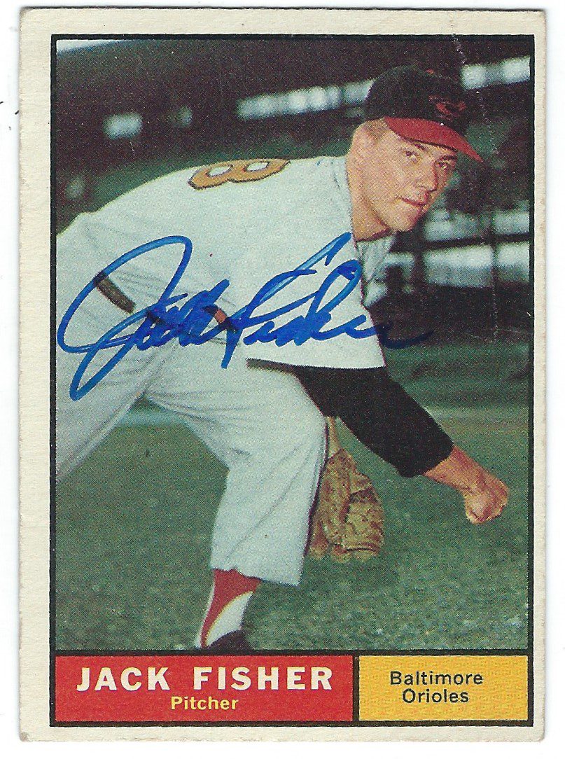 Autographed JACK FISHER 1961 TOPPS Card