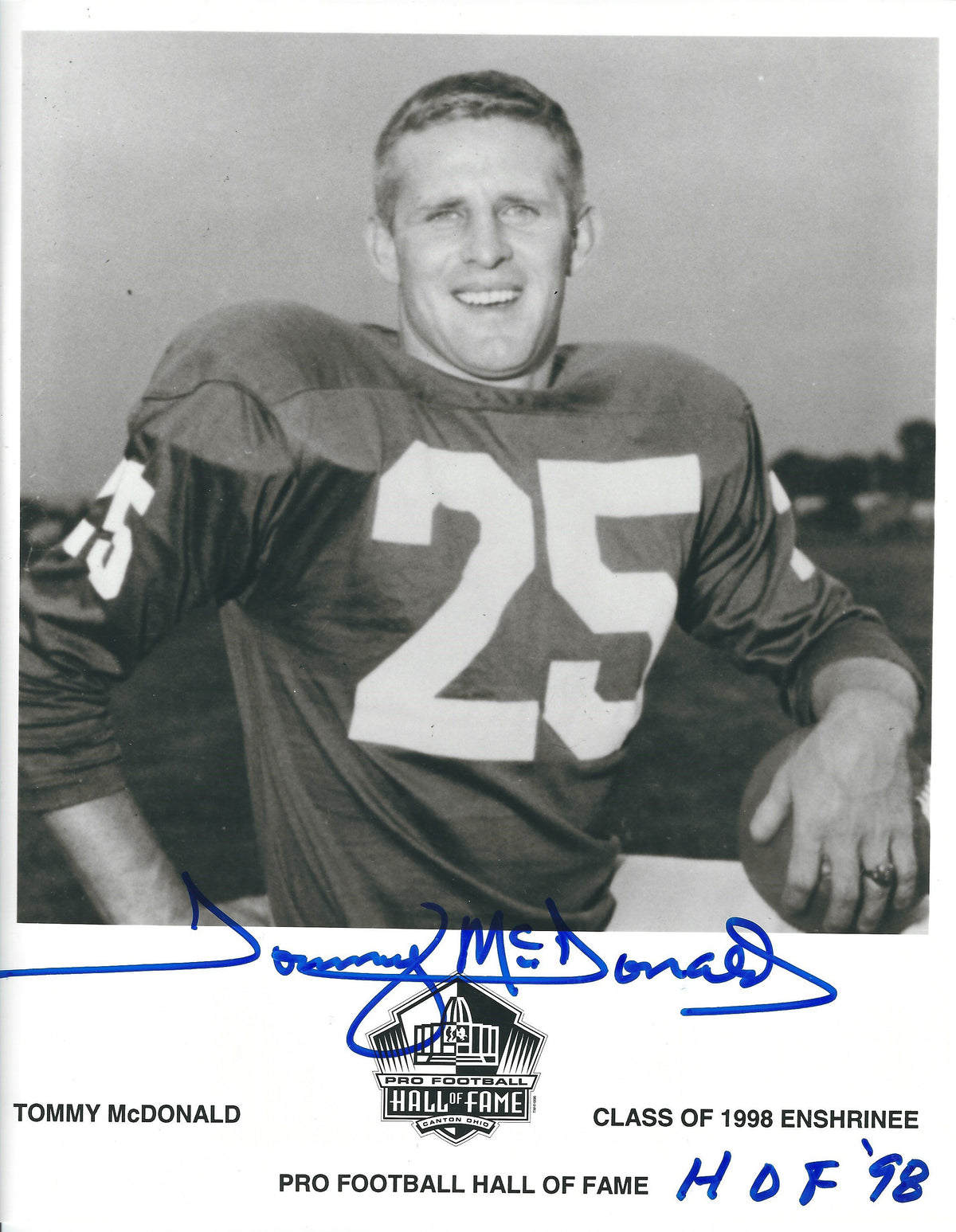 Autographed TOMMY MCDONALD 8X10 Philadelphia Eagles Photo