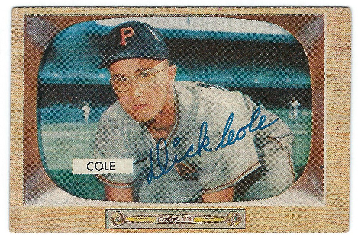 Autographed DICK COLE 1955 Bowman card