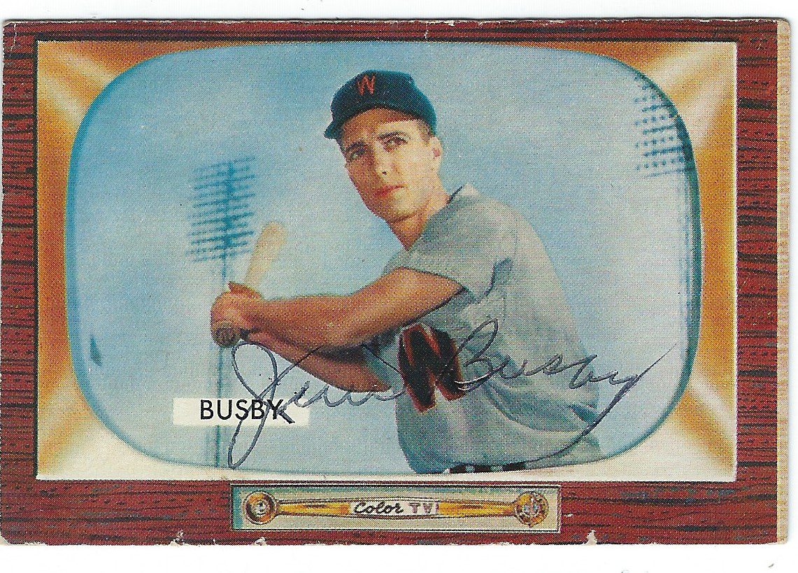 Autographed JIM BUSBY 1955 Bowman card