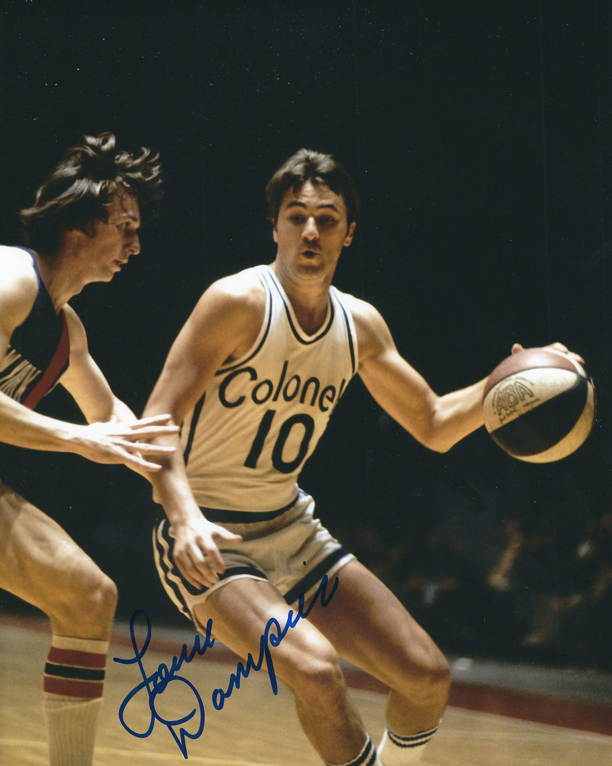 Autographed LOUIE DAMPIER 8X10 Kentucky Colonels photo