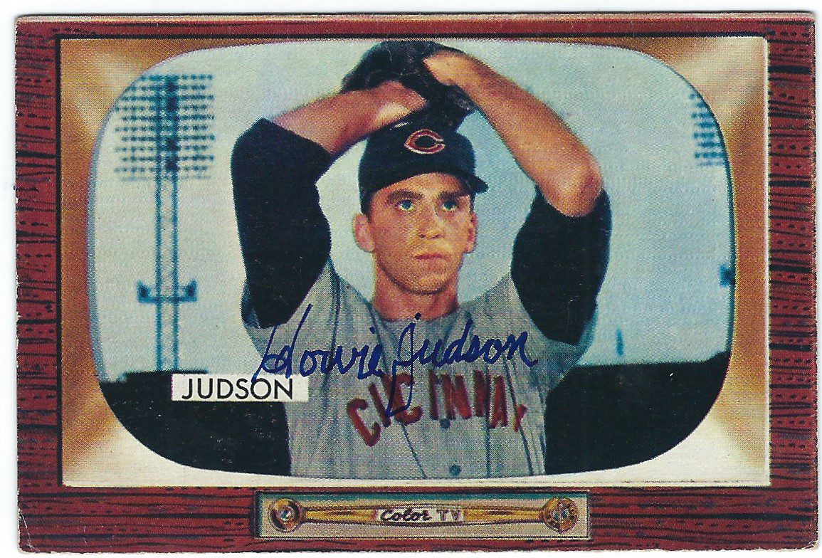 Autographed HOWIE JUDSON 1955 Bowman card