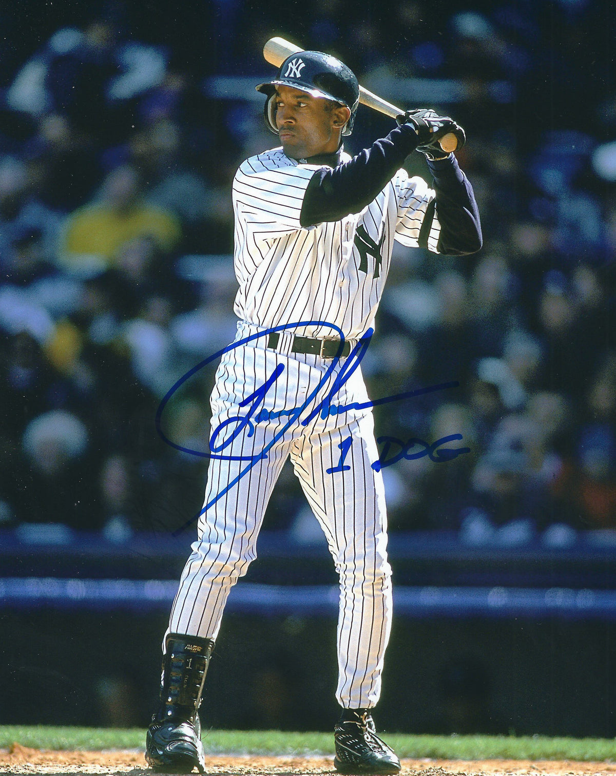 AUTOGRAPHED LANCE JOHNSON 8X10 NEW YORK YANKEES photo