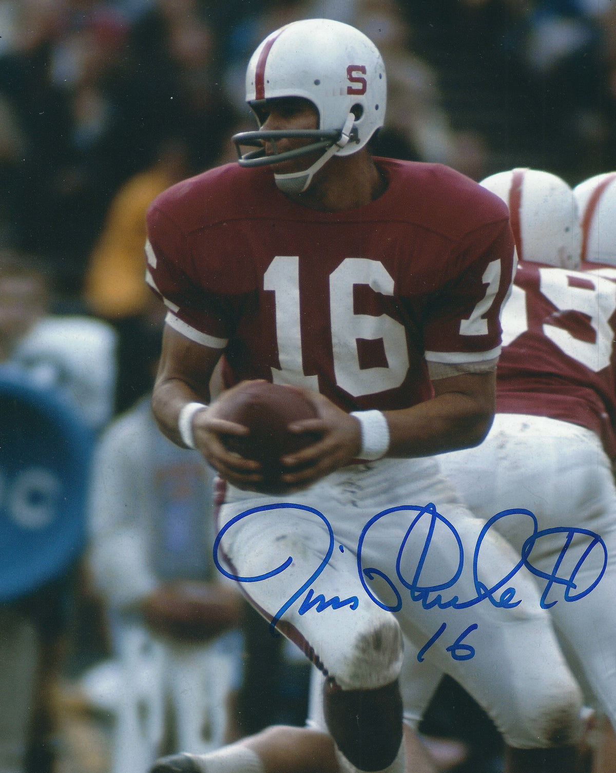 Autographed JIM PLUNKETT 8X10 Stanford University Photo