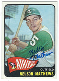 Autographed NELSON MATHEWS 1965 Topps Card