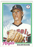 Autographed BALOR MOORE 1978 Topps card