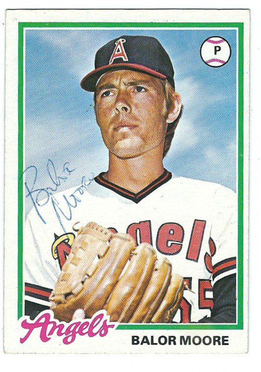 Autographed BALOR MOORE 1978 Topps card