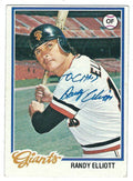 Autographed  RANDY ELLIOTT 1978 Topps card