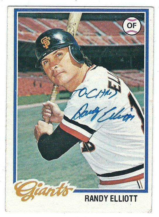 Autographed  RANDY ELLIOTT 1978 Topps card